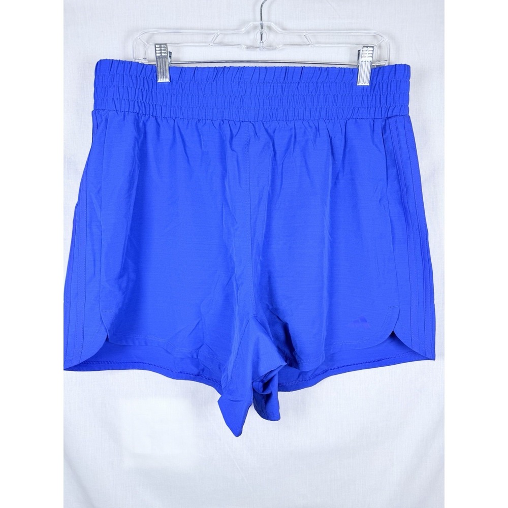 Adidas Pacer Shorts Women XL 5" High Rise Blue Running Training Gym